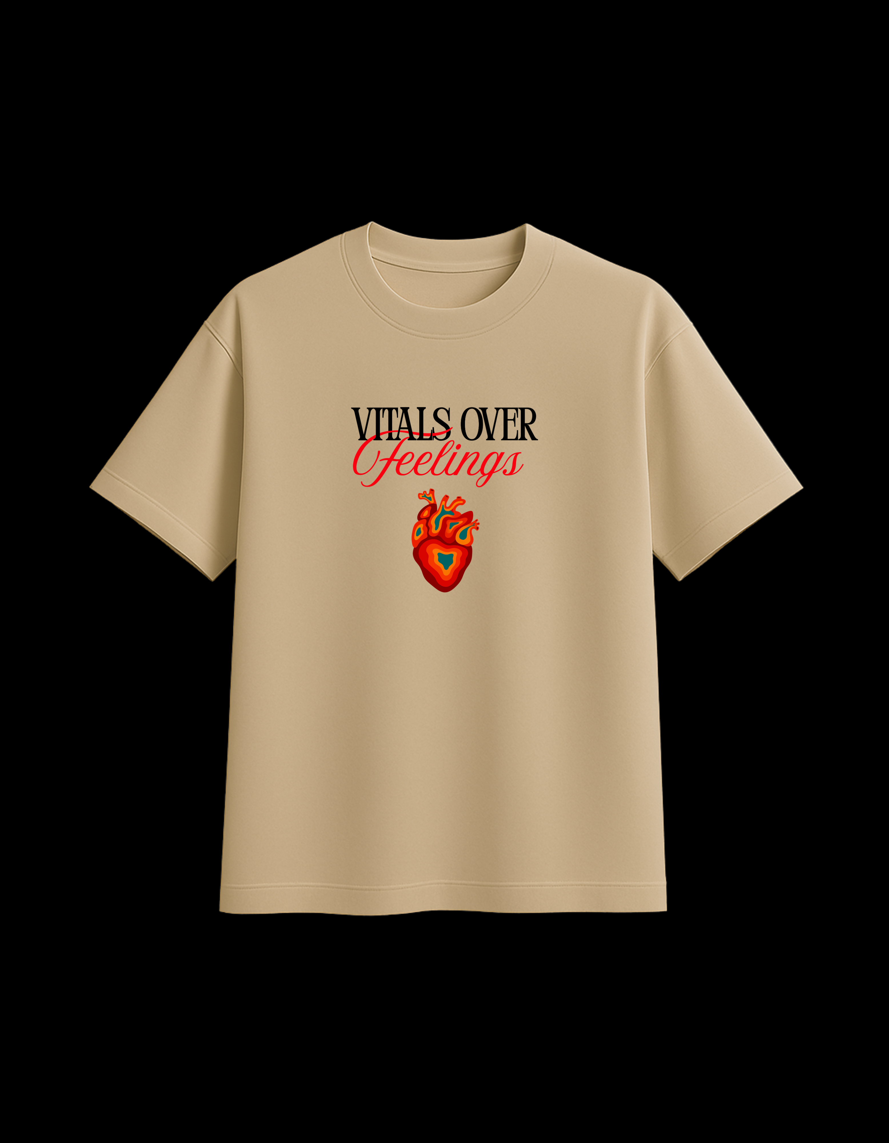 Vitals Over Feelings Oversized Tee