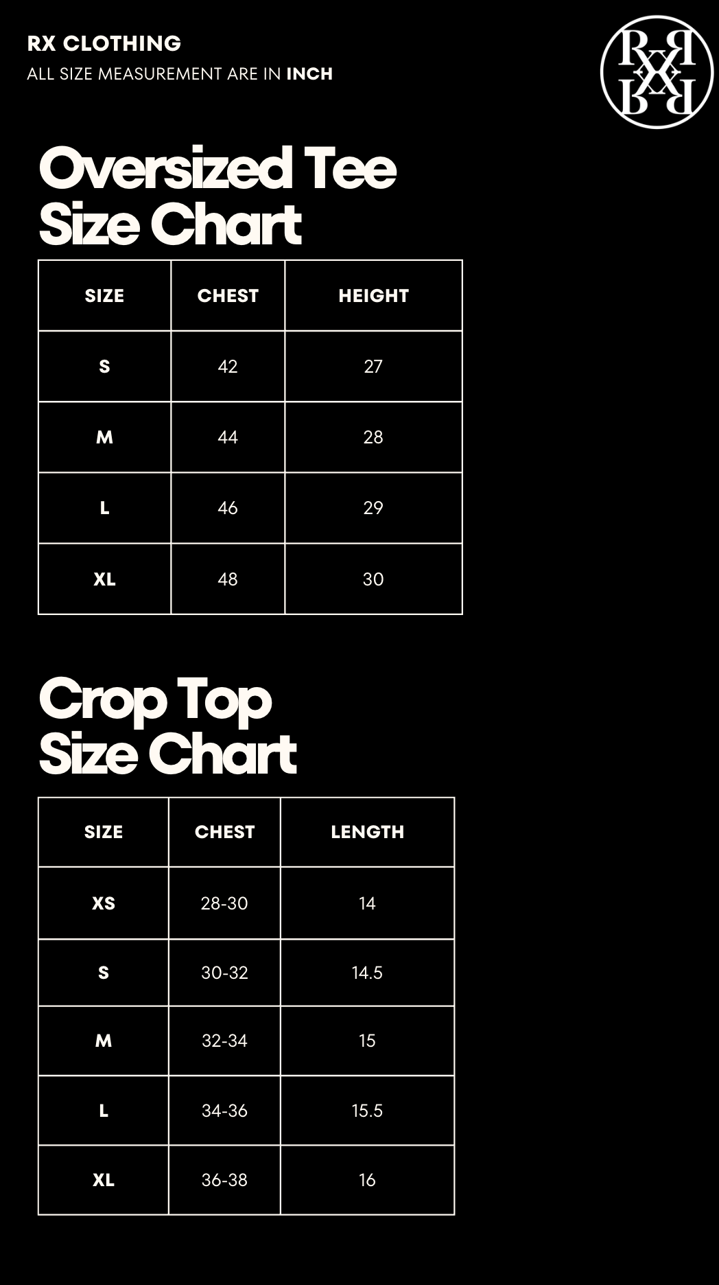 Size chart